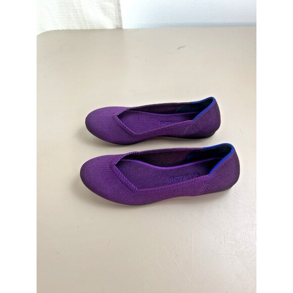 Rothy's The Flat Women's 7 Fig Purple Wine Knit Round Toe Ballet Shoes - Picture 6 of 14